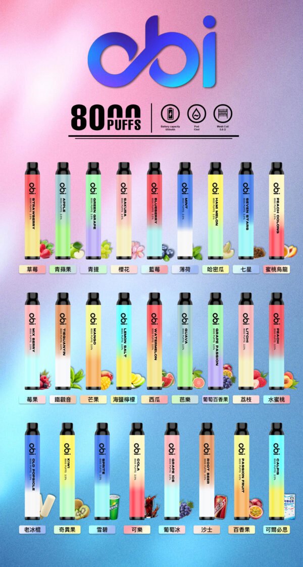 口味 (1) 【OBI 8000 一次性主機|13ml大容量|8000口】